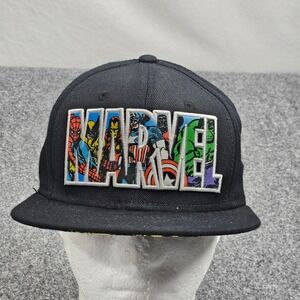 Marvel Comics Snapback Hat Black Embroidered Comic Graphic Under Brim Superhero